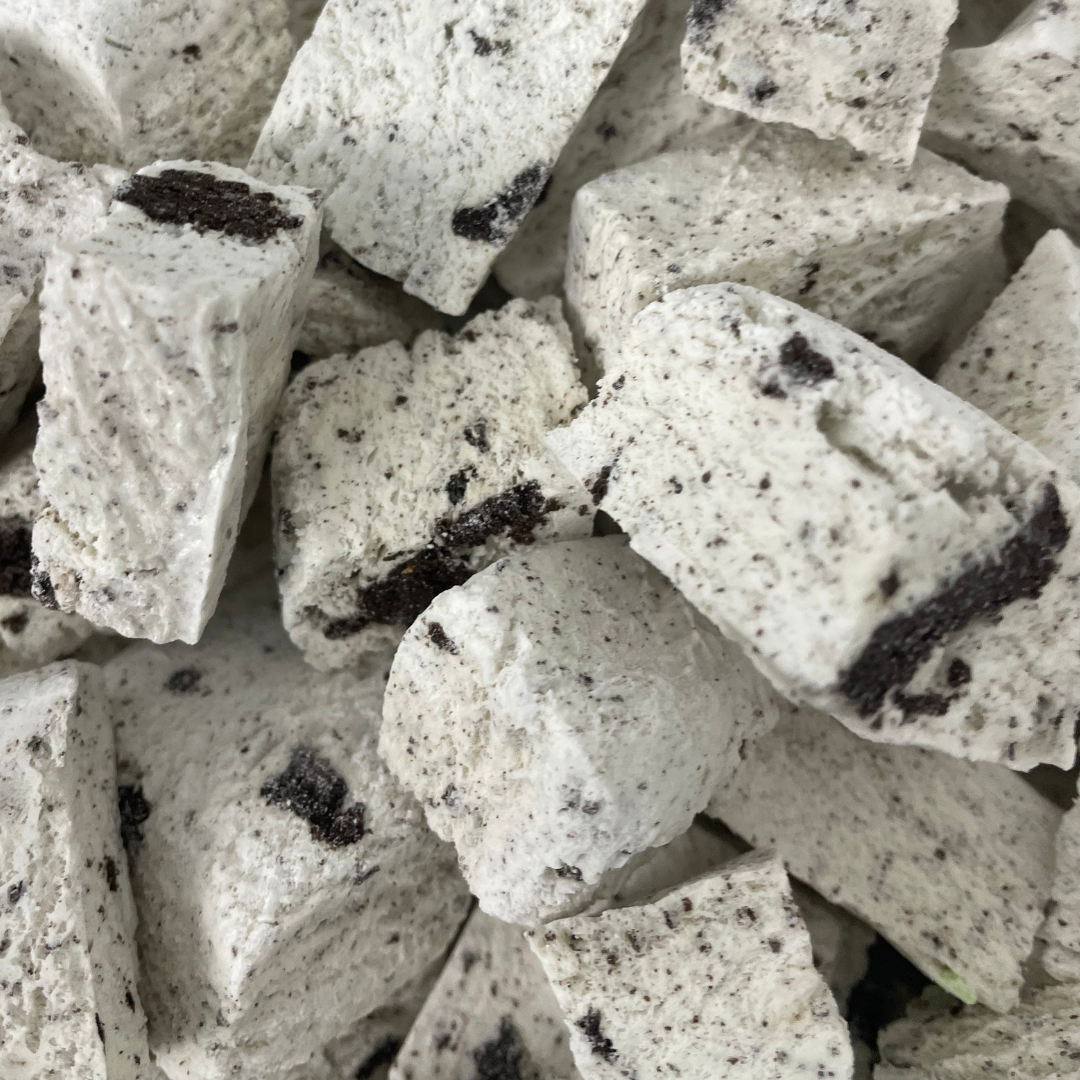 Freeze Dried Cookies and Cream Ice Cream Chunks – No Freezer Needed