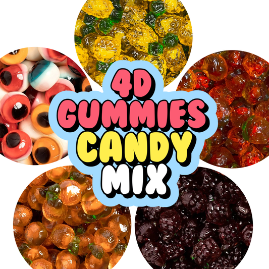 4D Gummies Candy Mix – 500g or 1kg of Jelly Gummy Lollies, Ideal for Gifts & Parties