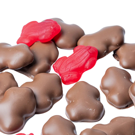 Chocolate Coated Red frogs 200g