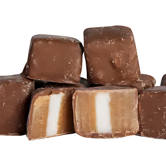 Chocolate Coated Jersey Caramel Cubes 200g