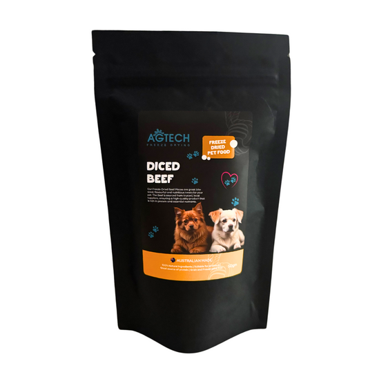 Freeze-Dried Diced Beef – 50g Premium, High-Protein Treats for Dogs & Cats