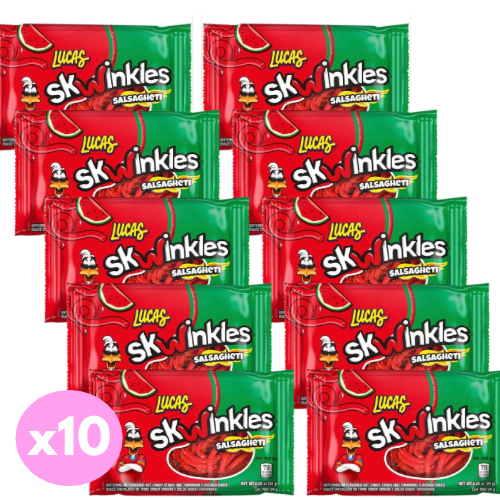 Lucas skwinkles Salsaghetti watermelon Mexican candy bulk pack x10