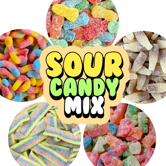 Fizzy Sour lollies Mix – 500g or 1kg of Sour Bears, Sour straps, and More