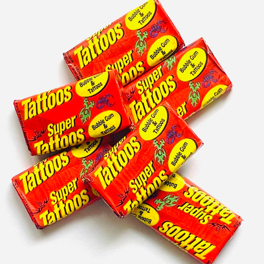 Super Tattoos Bubble Gum 6 Pack